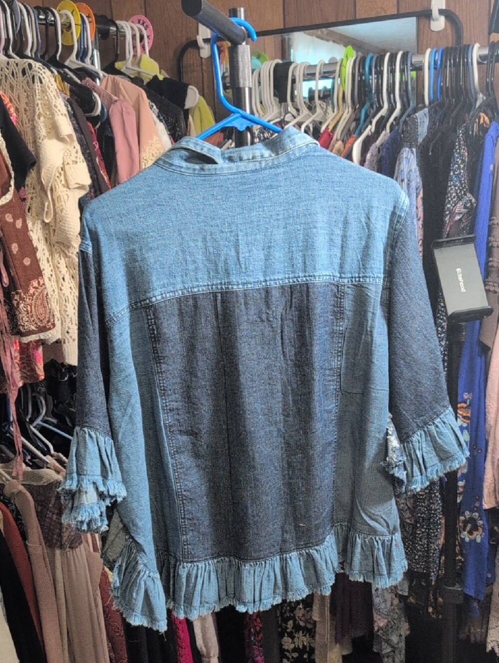 Young Threads Blue Denim Ruffle Jacket NWT - Picture 4 of 4